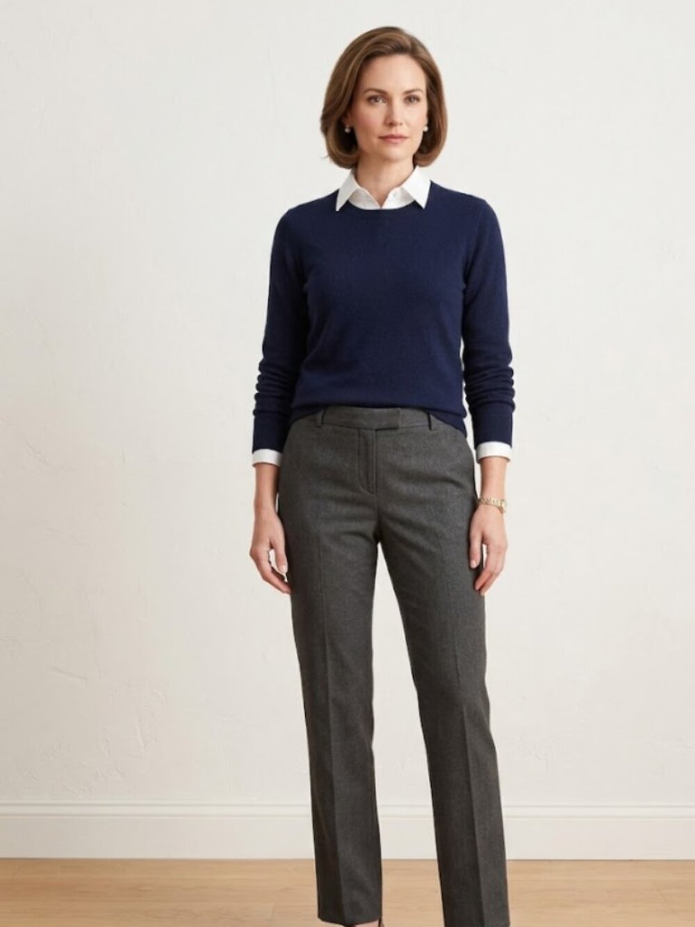 BROOKS BROTHERS Lucia Fit Charcoal Grey Pleated Trousers Womens 8P Corpcore Work